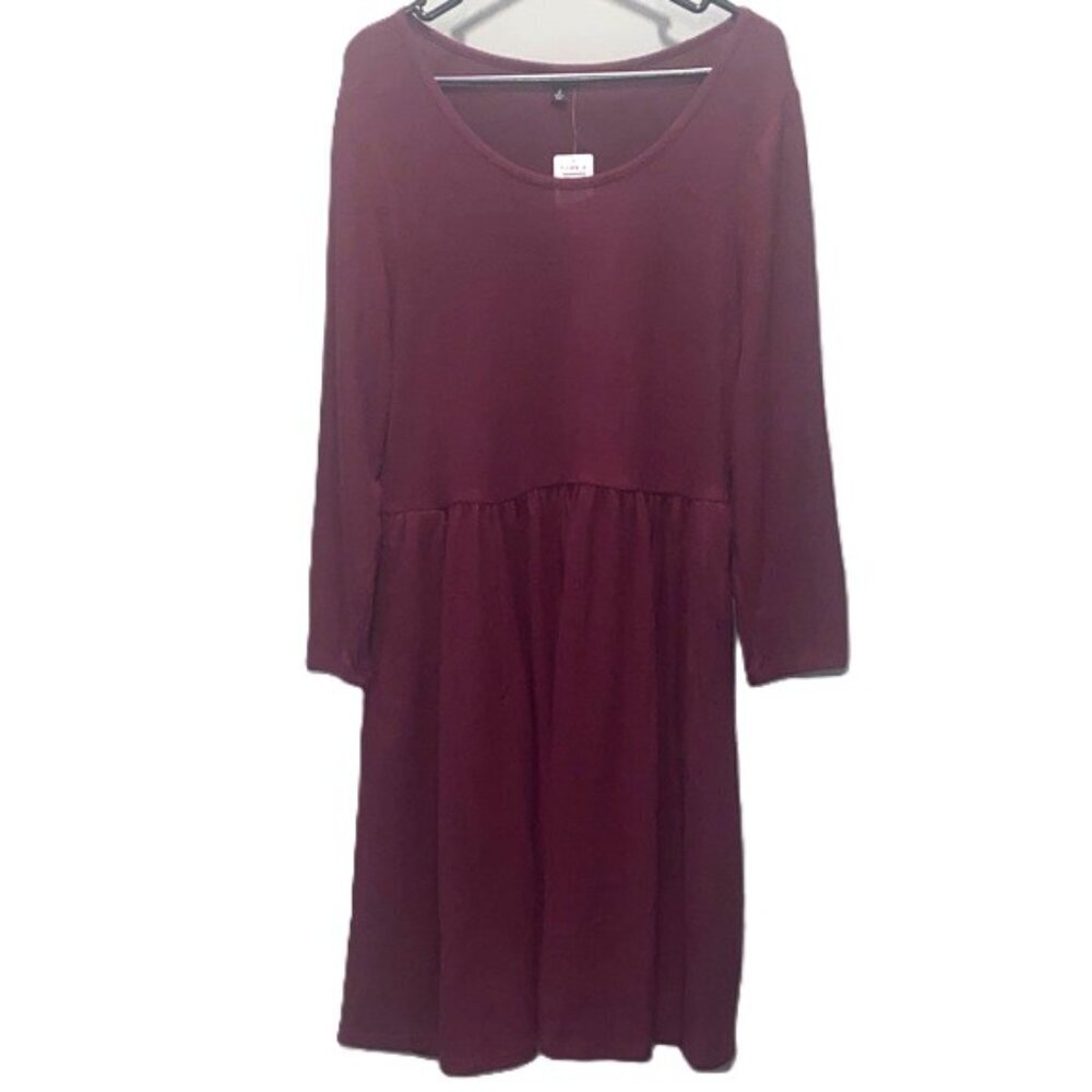 Torrid Burgundy Sweater Dress Long Sleeve Casual Cozy Plus Size 2X NWT - Picture 2 of 8